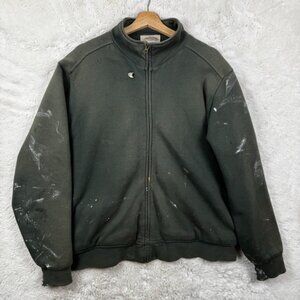 Katahdin Iron Works LL Bean Sherpa Lined Full Zip Jacket Large Sweater Thrashed